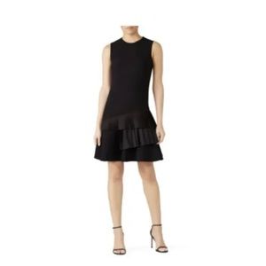 Victoria Beckham Black Sleeveless Ruffled Mini Dress
